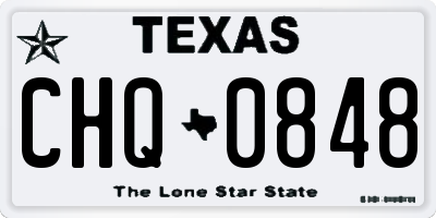 TX license plate CHQ0848