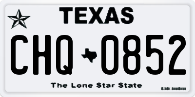 TX license plate CHQ0852