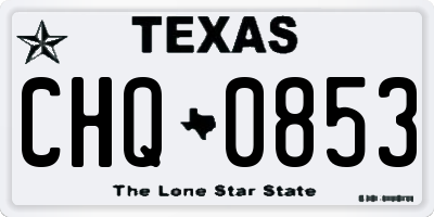 TX license plate CHQ0853