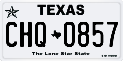 TX license plate CHQ0857
