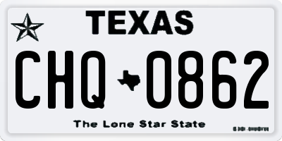 TX license plate CHQ0862