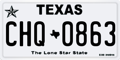 TX license plate CHQ0863