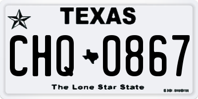 TX license plate CHQ0867