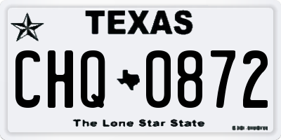 TX license plate CHQ0872