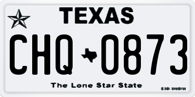 TX license plate CHQ0873