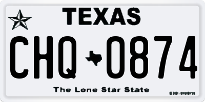TX license plate CHQ0874