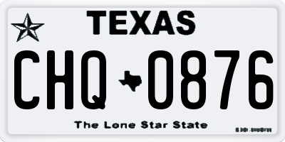 TX license plate CHQ0876