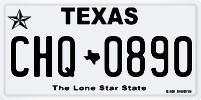 TX license plate CHQ0890
