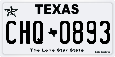 TX license plate CHQ0893