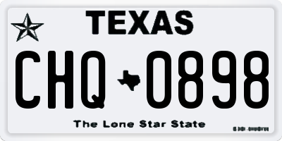 TX license plate CHQ0898
