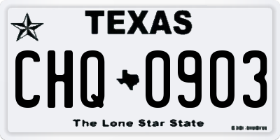 TX license plate CHQ0903