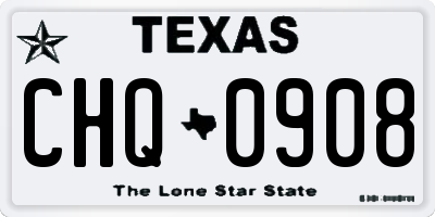 TX license plate CHQ0908