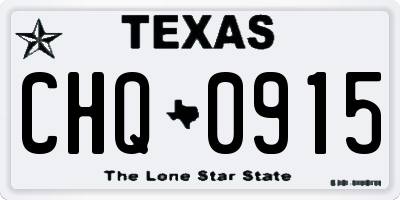 TX license plate CHQ0915