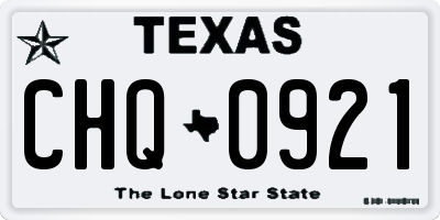 TX license plate CHQ0921