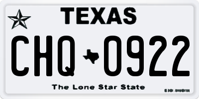 TX license plate CHQ0922