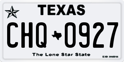 TX license plate CHQ0927