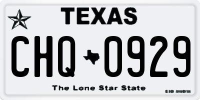 TX license plate CHQ0929