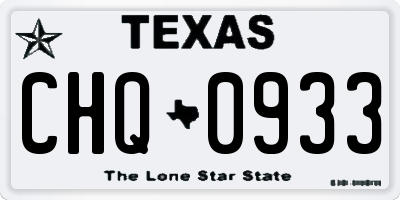 TX license plate CHQ0933