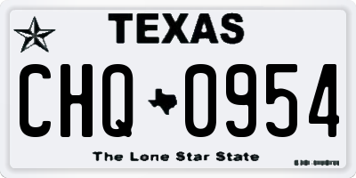 TX license plate CHQ0954