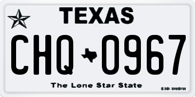 TX license plate CHQ0967