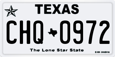 TX license plate CHQ0972