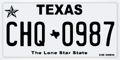 TX license plate CHQ0987