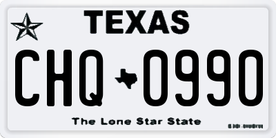 TX license plate CHQ0990