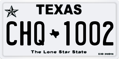 TX license plate CHQ1002