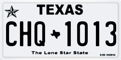 TX license plate CHQ1013