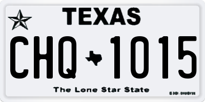 TX license plate CHQ1015
