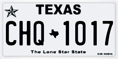 TX license plate CHQ1017