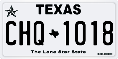 TX license plate CHQ1018