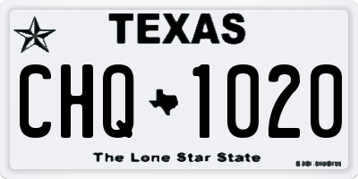 TX license plate CHQ1020