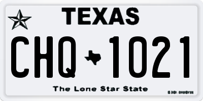 TX license plate CHQ1021