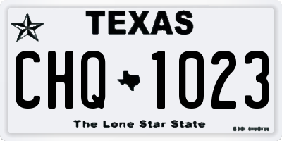 TX license plate CHQ1023
