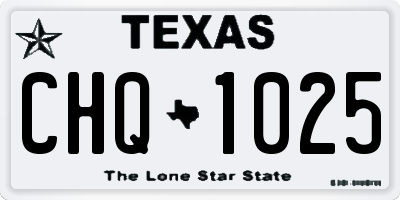 TX license plate CHQ1025