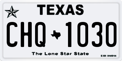 TX license plate CHQ1030