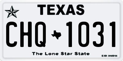 TX license plate CHQ1031