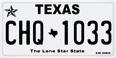 TX license plate CHQ1033