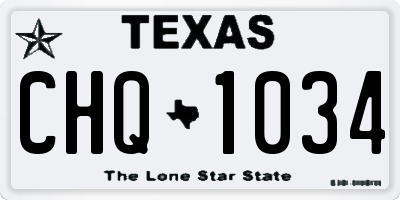 TX license plate CHQ1034