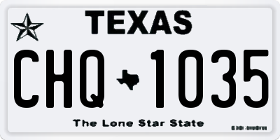TX license plate CHQ1035
