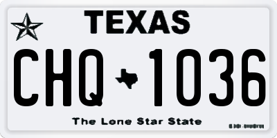 TX license plate CHQ1036