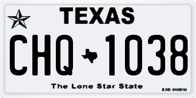 TX license plate CHQ1038