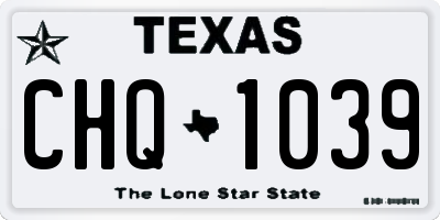 TX license plate CHQ1039