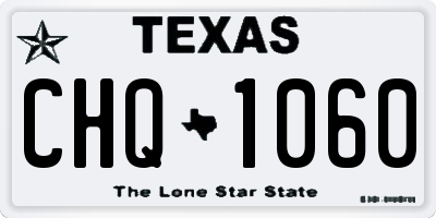 TX license plate CHQ1060