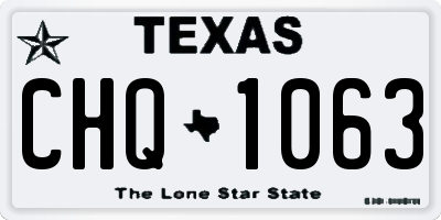 TX license plate CHQ1063