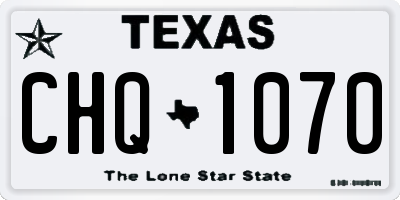 TX license plate CHQ1070
