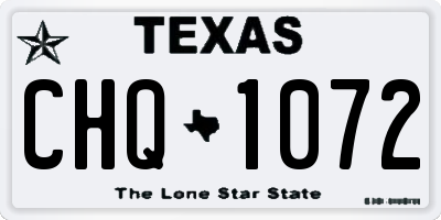 TX license plate CHQ1072