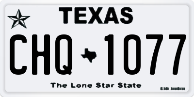 TX license plate CHQ1077