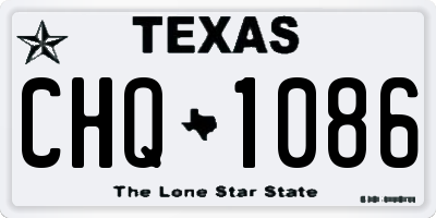 TX license plate CHQ1086